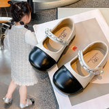 DUAL SHADE PEARL APPLIQUE MARY JANE - WHITE & BLACK