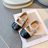 DUAL SHADE PEARL APPLIQUE MARY JANE - WHITE & BLACK