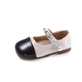 DUAL SHADE PEARL APPLIQUE MARY JANE - WHITE & BLACK