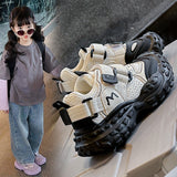 MESH DOUBLE VELCRO CLOSURE SNEAKERS - WHITE & BLACK