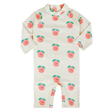 Fruits Printed Legged Swimsuit - Cream
