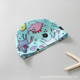 Unicorn & Rainbow Printed Legged Swimsuit With Cap - Blue