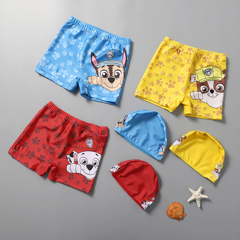 MONKEY PRINT SWIMMING TRUNK WITH CAP