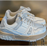 Fashion Patch Sneakers - Beige & Grey
