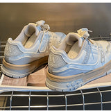 Fashion Patch Sneakers - Beige & Grey