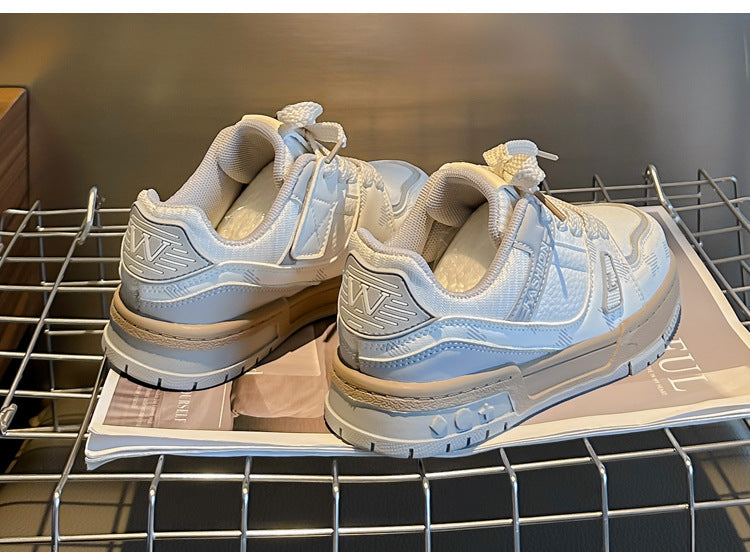 Fashion Patch Sneakers - Beige & Grey