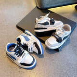 Color Block Velcro Sneakers - White & Blue