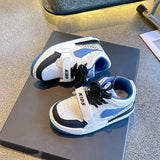 Color Block Velcro Sneakers - White & Blue