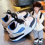 Color Block Velcro Sneakers - White & Blue