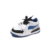 Color Block Velcro Sneakers - White & Blue