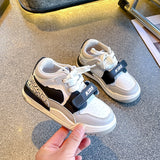 Color Block Velcro Sneakers - White & Black
