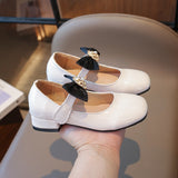 Solid Color Bow Applique Detailed Mary Jane - White