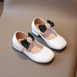Solid Color Bow Applique Detailed Mary Jane - White