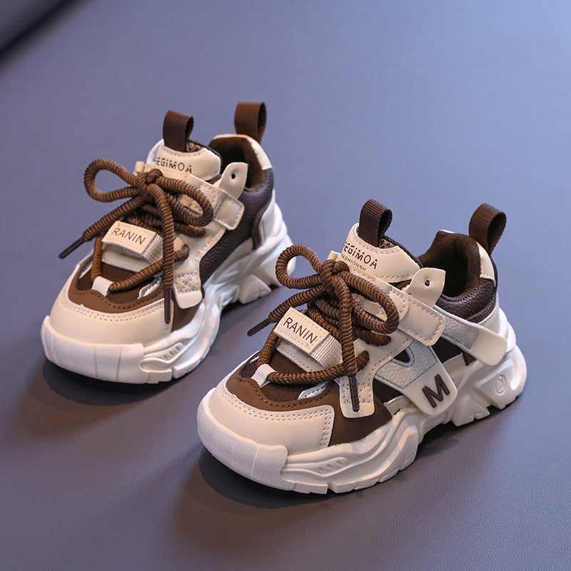 Lace Design Patch Detailed Sport Shoes - Brown