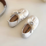 Crown Applique Bow Detailed Party Wear Mary Janes - White