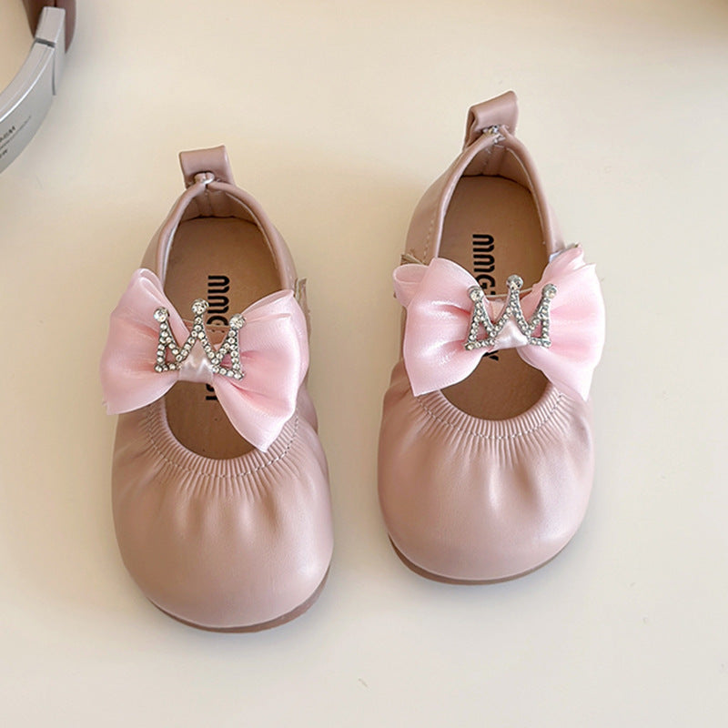 Crown Applique Bow Detailed Party Wear Mary Janes - Pink