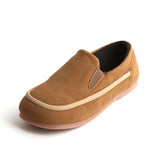 SUEDE SLIP-ON LOAFERS - KHAKI BROWN