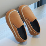 SUEDE SLIP-ON LOAFERS - KHAKI BROWN