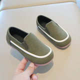 SUEDE SLIP-ON LOAFERS - OLIVE GREEN