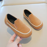SUEDE SLIP-ON LOAFERS - KHAKI BROWN