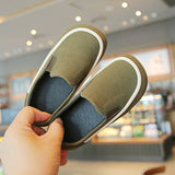 SUEDE SLIP-ON LOAFERS - OLIVE GREEN