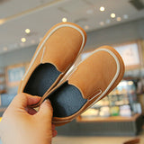 SUEDE SLIP-ON LOAFERS - KHAKI BROWN