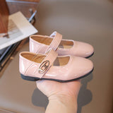 Solid Color Buckle Applique Mary Jane - Light Pink