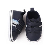 STRIPES DETAILED DOUBLE VELCRO BOOTIES - NAVY