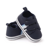 STRIPES DETAILED DOUBLE VELCRO BOOTIES - NAVY