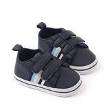 STRIPES DETAILED DOUBLE VELCRO BOOTIES - NAVY