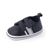 STRIPES DETAILED DOUBLE VELCRO BOOTIES - NAVY