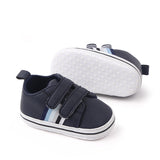 STRIPES DETAILED DOUBLE VELCRO BOOTIES - NAVY