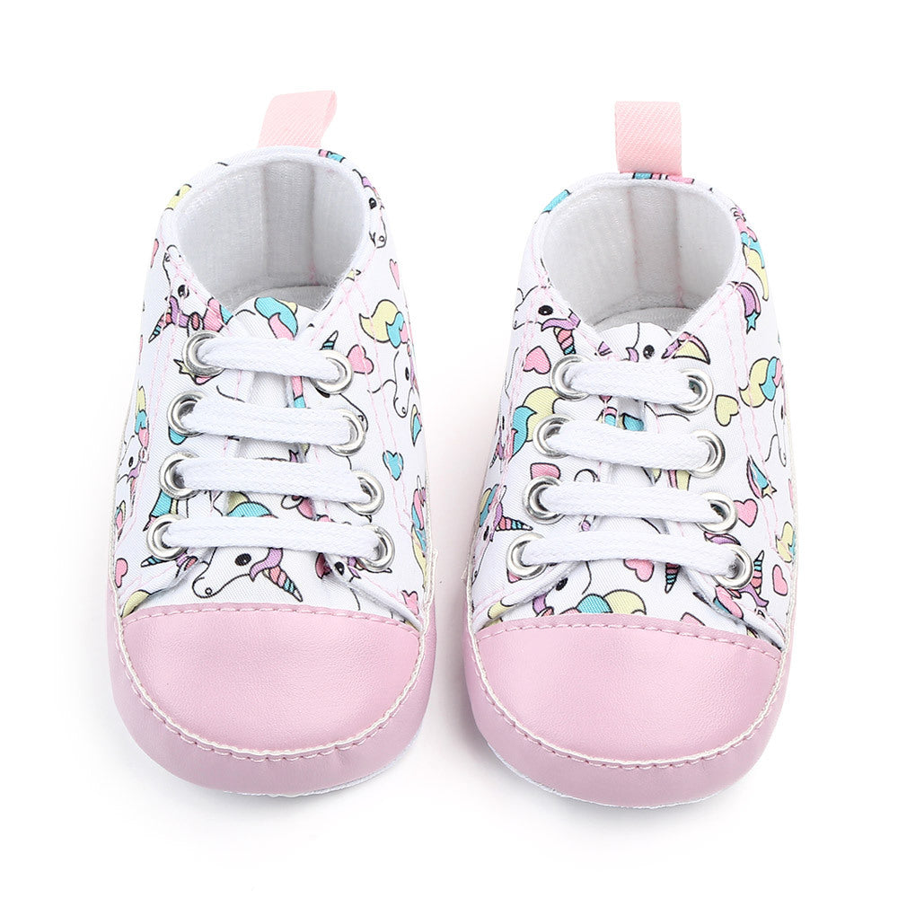 UNICORN PRINTED SLIP-ON BOOTIES - LIGHT PINK