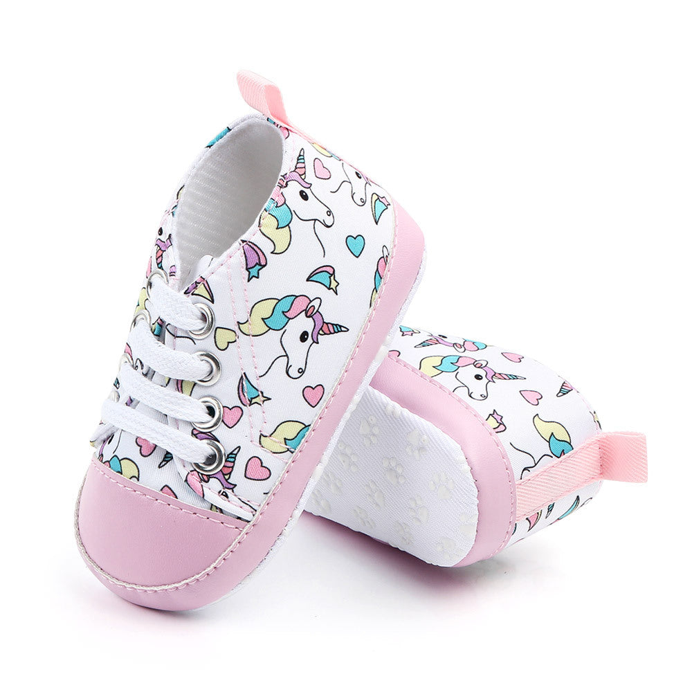 UNICORN PRINTED SLIP-ON BOOTIES - LIGHT PINK