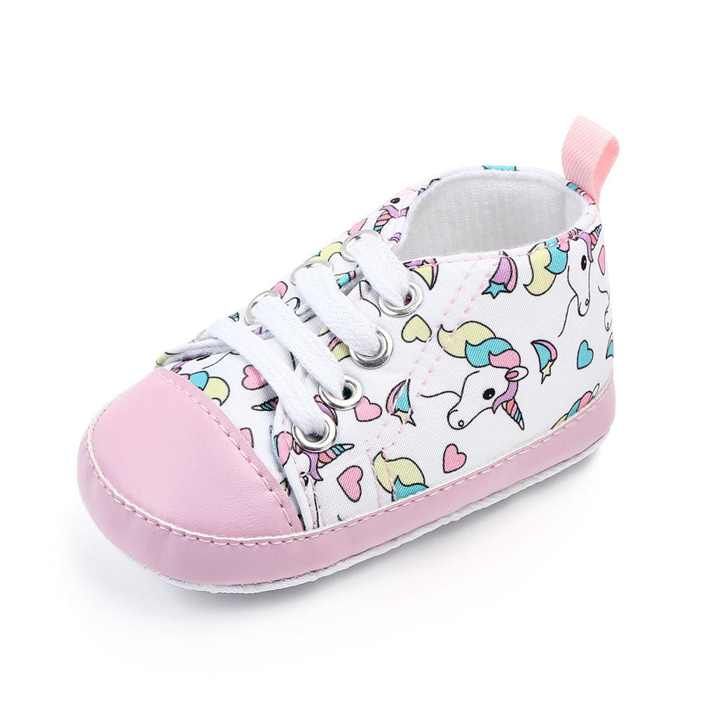 UNICORN PRINTED SLIP-ON BOOTIES - LIGHT PINK