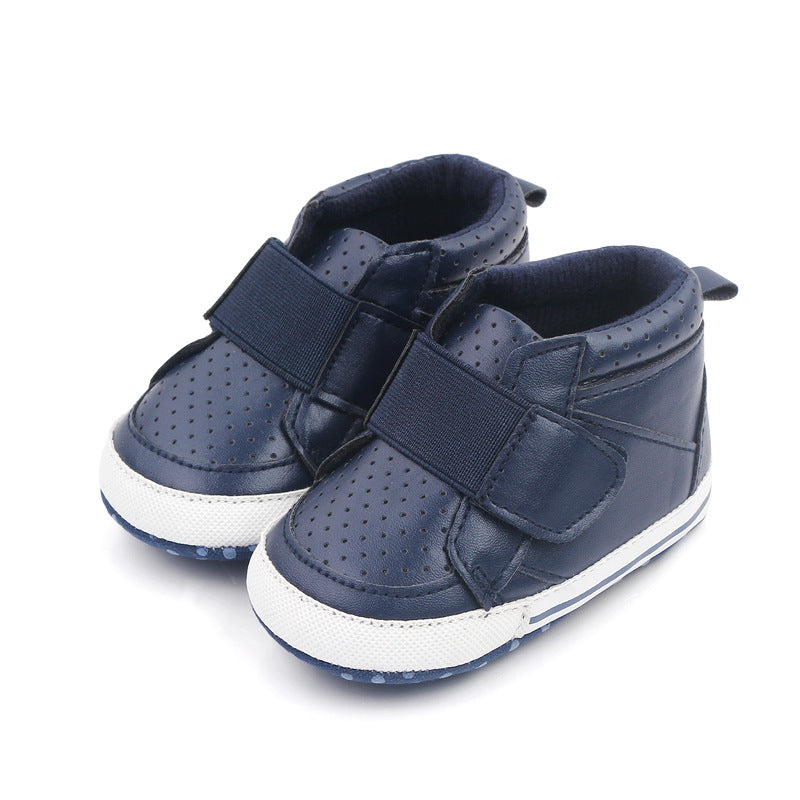 HIGH TOP VELCRO CLOSURE BOOTIES - NAVY