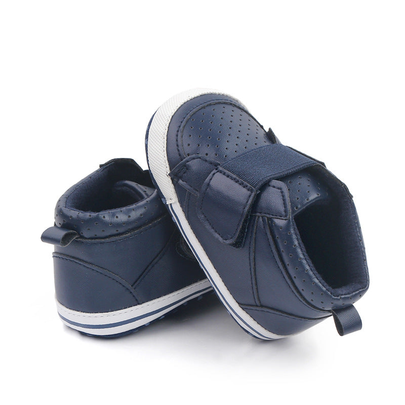 HIGH TOP VELCRO CLOSURE BOOTIES - NAVY