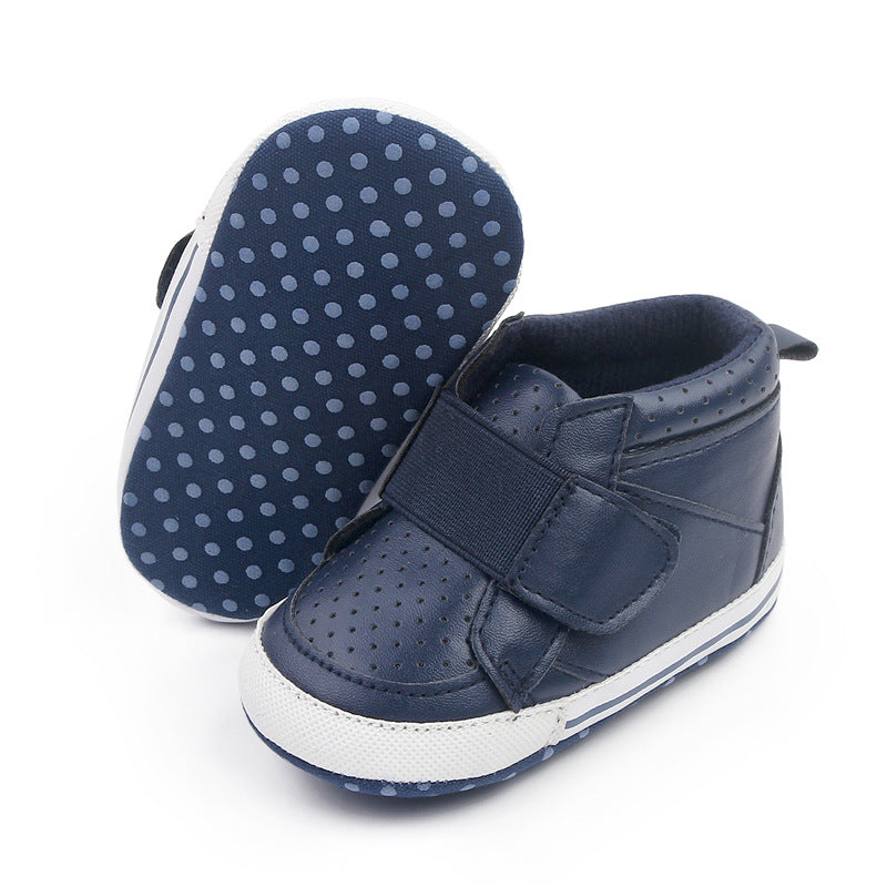 HIGH TOP VELCRO CLOSURE BOOTIES - NAVY