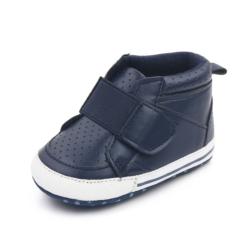 HIGH TOP VELCRO CLOSURE BOOTIES - NAVY