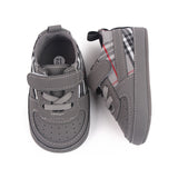 CHECKERED PRINT BOOTIES - GREY