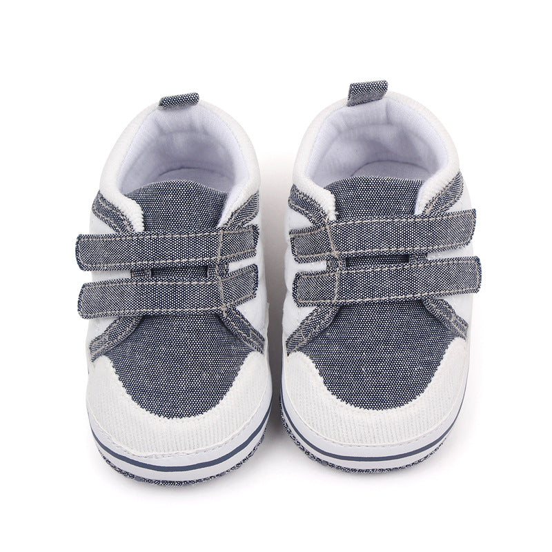 DUAL COLOR DOUBLE VELCRO BOOTIES - WHITE & GREY