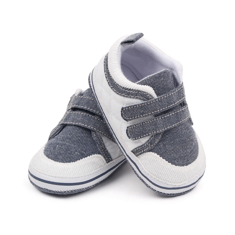 DUAL COLOR DOUBLE VELCRO BOOTIES - WHITE & GREY