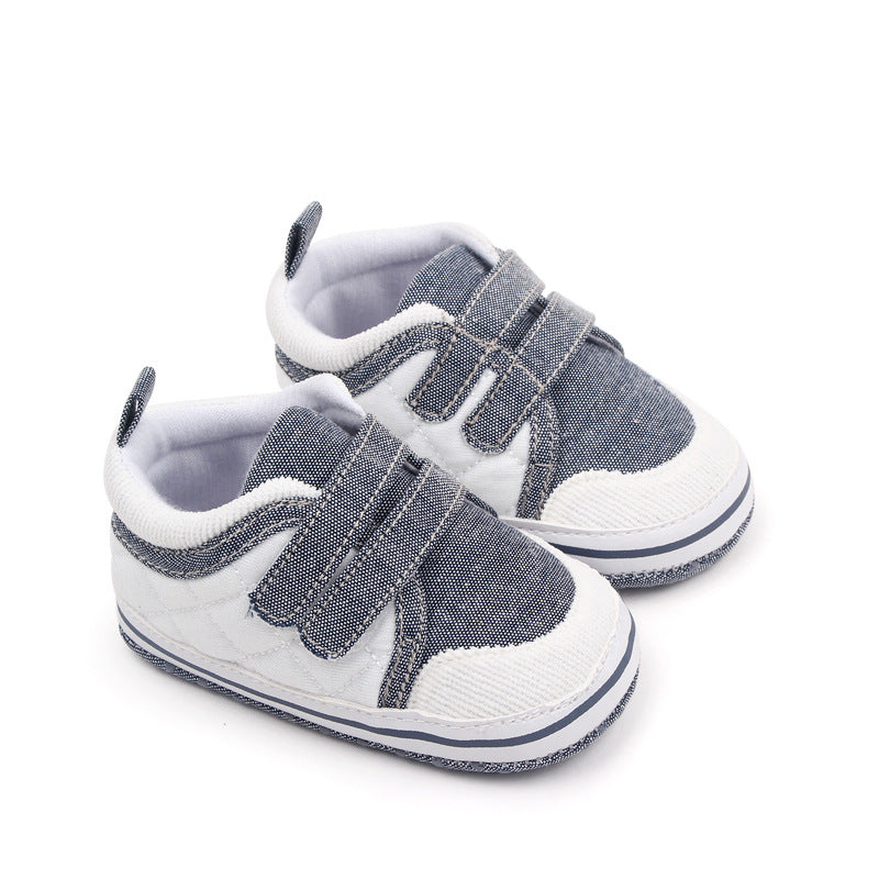 DUAL COLOR DOUBLE VELCRO BOOTIES - WHITE & GREY