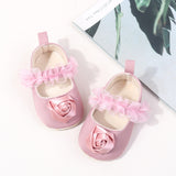 ROSE APPLIQUE BOOTIES - PINK