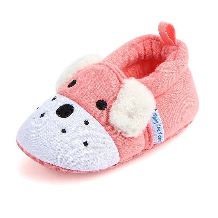 PUPPY FACE SLIP-ON BOOTIES - LIGHT PINK