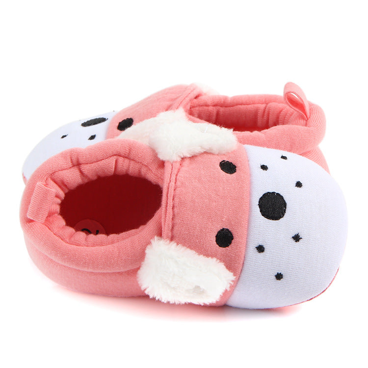 PUPPY FACE SLIP-ON BOOTIES - LIGHT PINK