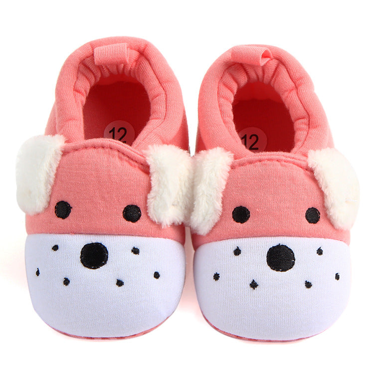 PUPPY FACE SLIP-ON BOOTIES - LIGHT PINK