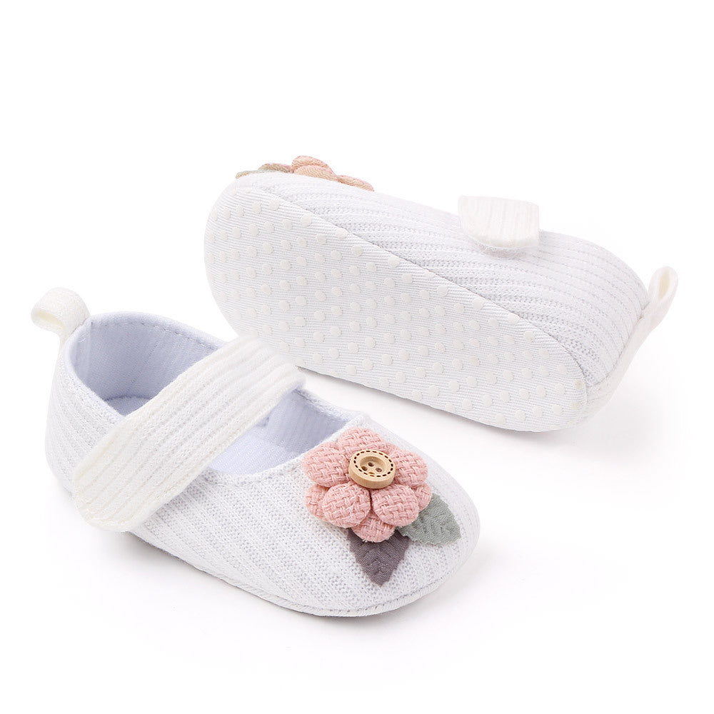 FLOWER APPLIQUE BOOTIES - WHITE