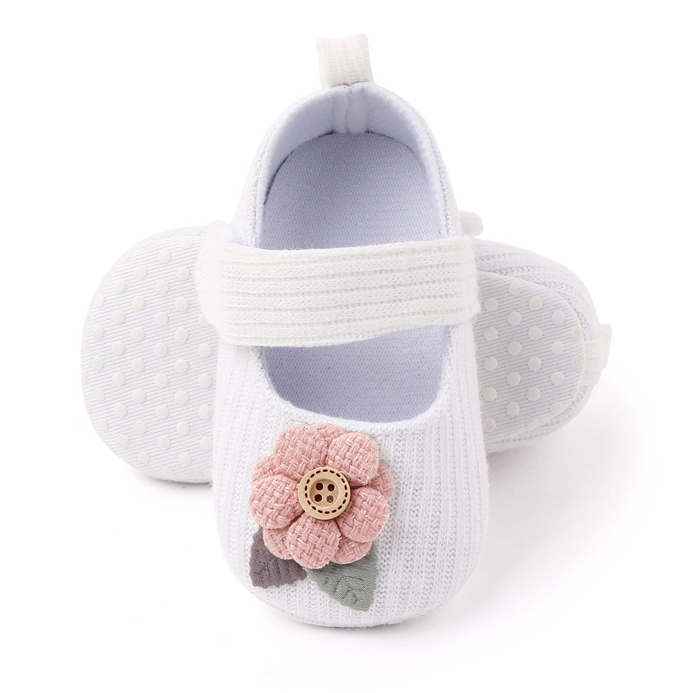 FLOWER APPLIQUE BOOTIES - WHITE