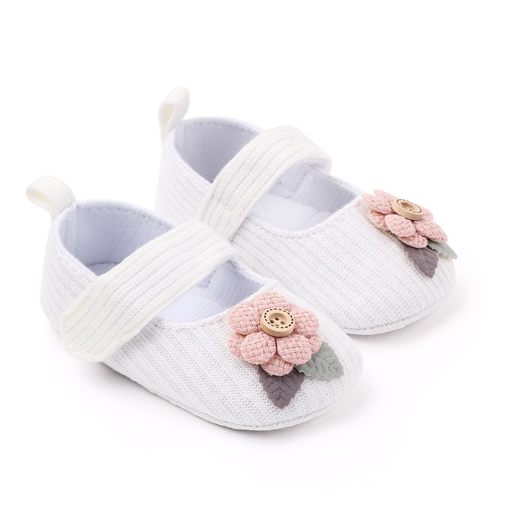 FLOWER APPLIQUE BOOTIES - WHITE